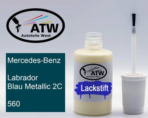 Mercedes-Benz, Labrador Blau Metallic 2C, 560: 20ml Lackstift, von ATW Autoteile West.